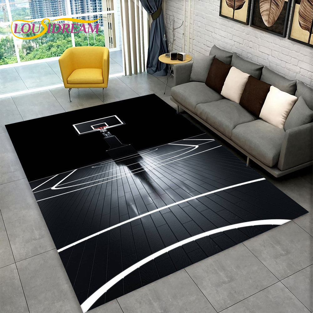 Kids Outdoor Area - Alfombra grande de baloncesto 3D con