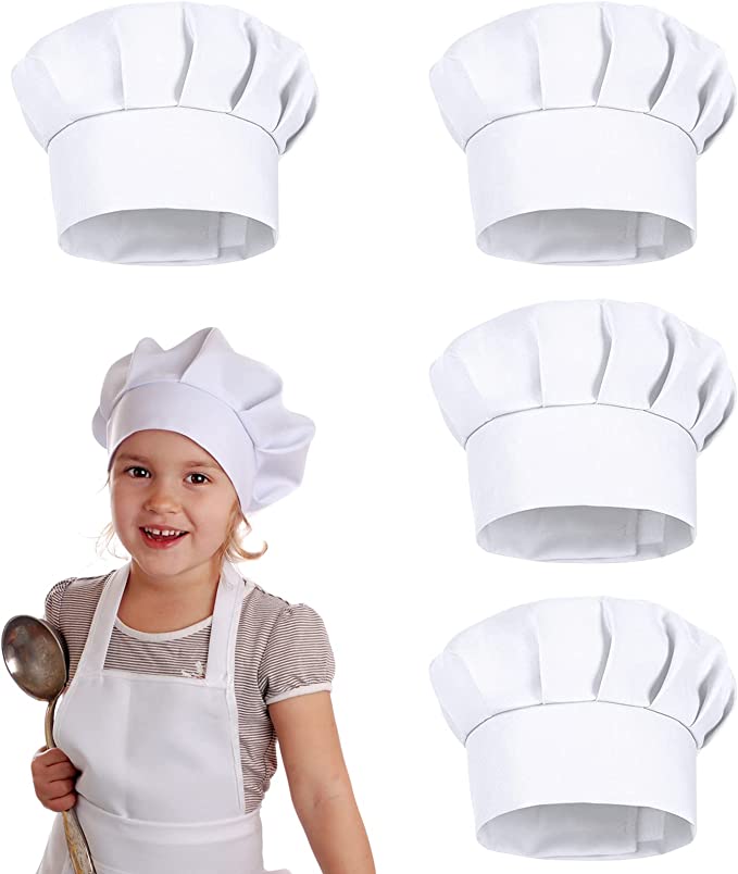 4 Gorros de Chef Blancos para  - Kids Outdoor Kitchen Accessories reseña y precio